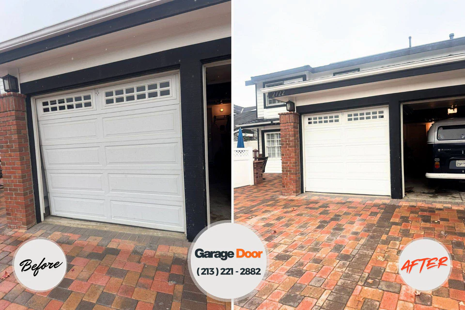 Before and after: garage door repair Richton Park, IL